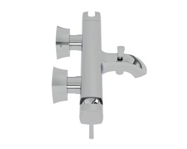 Musluk beyaz arkaplanda izole edildi. 3d görüntüleme - illüstrasyon