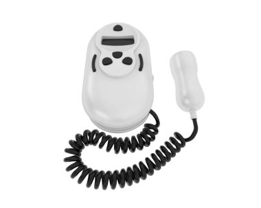 Fetal doppler beyaz arka planda izole edildi. 3d görüntüleme - illüstrasyon