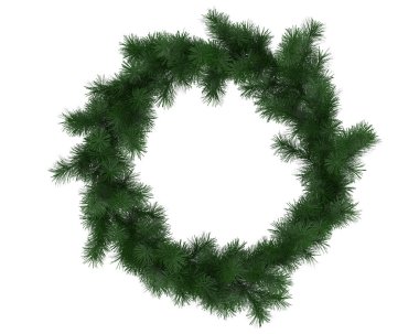 Beyaz arka plan üzerinde izole çelenk