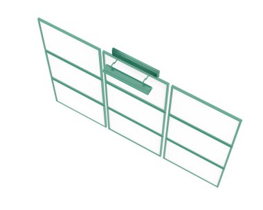 Izgara görüntüsü beyaz arkaplanda izole edildi. 3d görüntüleme - illüstrasyon