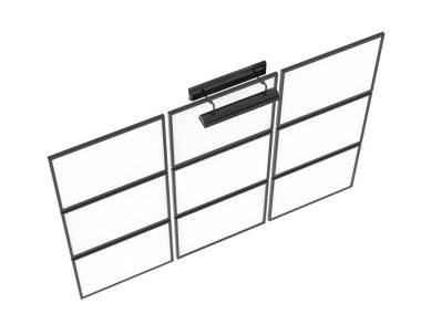 Izgara görüntüsü beyaz arkaplanda izole edildi. 3d görüntüleme - illüstrasyon