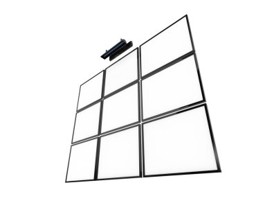 Izgara görüntüsü beyaz arkaplanda izole edildi. 3d görüntüleme - illüstrasyon