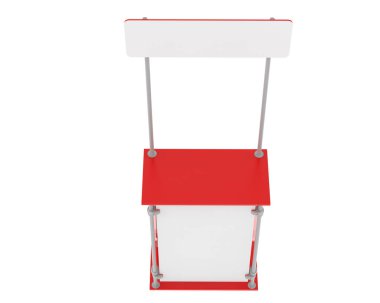 Promosyon kabini arka planda izole edildi. 3d görüntüleme - illüstrasyon