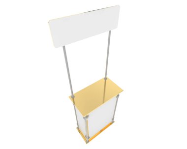 Promosyon kabini arka planda izole edildi. 3d görüntüleme - illüstrasyon