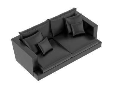 Beyaz arka planda izole kanepe. 3d görüntüleme - illüstrasyon 