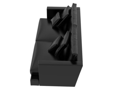 Beyaz arka planda izole kanepe. 3d görüntüleme - illüstrasyon 