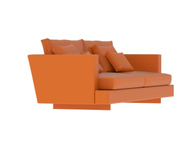 Beyaz arka planda izole kanepe. 3d görüntüleme - illüstrasyon 