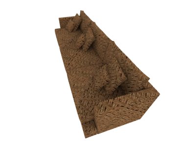 Beyaz arka planda izole kanepe. 3d görüntüleme - illüstrasyon 