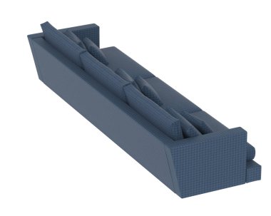 Beyaz arka planda izole kanepe. 3d görüntüleme - illüstrasyon 