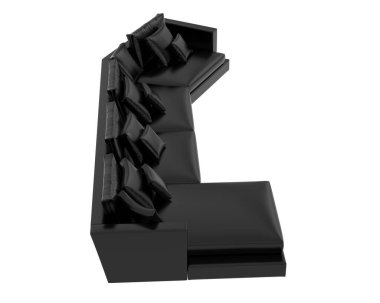 Beyaz arka planda izole kanepe. 3d görüntüleme - illüstrasyon 