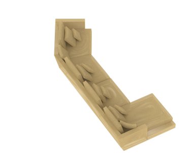 Beyaz arka planda izole kanepe. 3d görüntüleme - illüstrasyon 