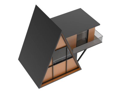 modern bina beyaz zemin üzerinde izole edilmiş 3 boyutlu görüntüleme      