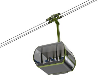 Kablo yolu beyaz arka planda izole edildi. 3d görüntüleme - illüstrasyon 