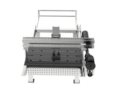 CNC makinesi beyaz arka planda izole edildi. 3d görüntüleme - illüstrasyon