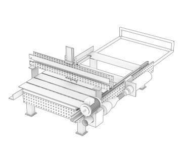 CNC makinesi beyaz arka planda izole edildi. 3d görüntüleme - illüstrasyon