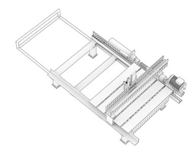 CNC makinesi beyaz arka planda izole edildi. 3d görüntüleme - illüstrasyon