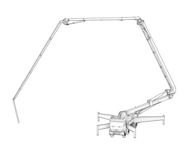 Beton kamyon şeffaf arka planda izole edildi. 3d görüntüleme - illüstrasyon