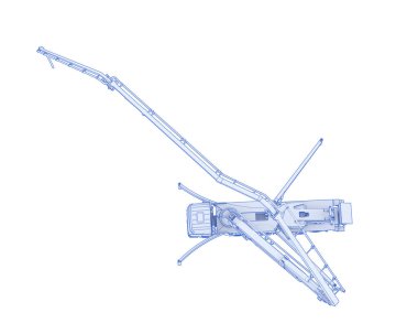 Beton kamyon şeffaf arka planda izole edildi. 3d görüntüleme - illüstrasyon