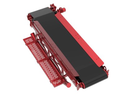 Taşıyıcı bant beyaz arkaplanda izole edildi. 3 Boyutlu Hazırlama 