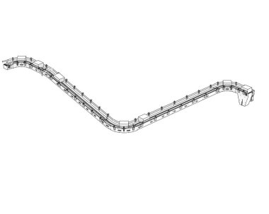 Taşıyıcı bant beyaz arkaplanda izole edildi. 3 Boyutlu Hazırlama 