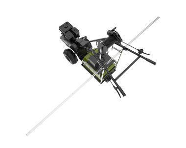 Tarımcı makinesinin 3 boyutlu görüntülenmesi beyaz arkaplanda izole edildi 