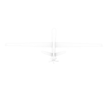 Drone isolated on white background. 3d rendering - illustration 