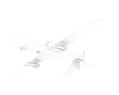 Drone isolated on white background. 3d rendering - illustration 