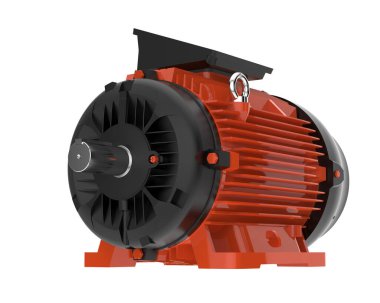 Elektrik motoru beyaz arkaplanda izole edildi  