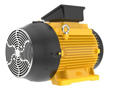 Elektrik motoru beyaz arkaplanda izole edildi  