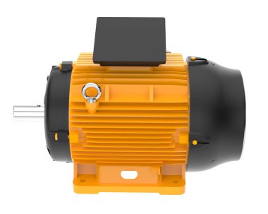 Elektrik motoru beyaz arkaplanda izole edildi  