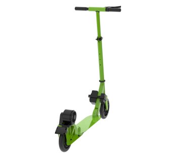 İzole edilmiş arkaplanda elektrikli scooter
