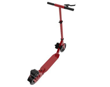 İzole edilmiş arkaplanda elektrikli scooter
