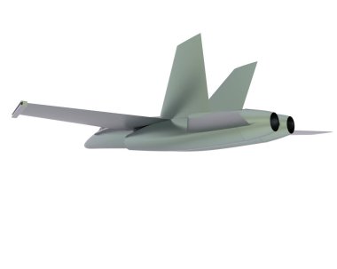 F18 beyaz arka planda izole edildi. 3d görüntüleme - illüstrasyon