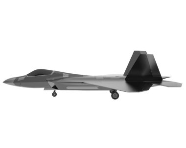 F22 beyaz arkaplanda izole edildi. 3d görüntüleme - illüstrasyon