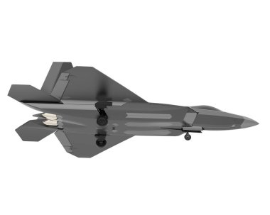 F22 beyaz arkaplanda izole edildi. 3d görüntüleme - illüstrasyon