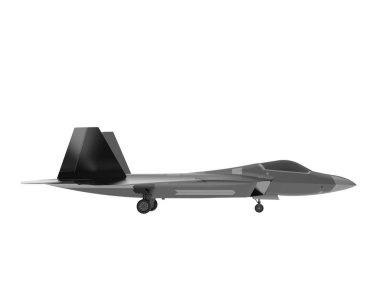 F22 beyaz arkaplanda izole edildi. 3d görüntüleme - illüstrasyon