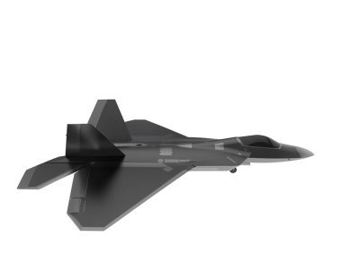 F22 beyaz arkaplanda izole edildi. 3d görüntüleme - illüstrasyon