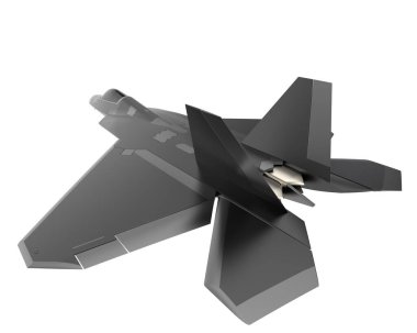 F22 beyaz arkaplanda izole edildi. 3d görüntüleme - illüstrasyon