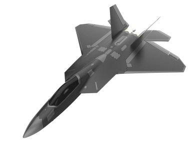 F22 beyaz arkaplanda izole edildi. 3d görüntüleme - illüstrasyon