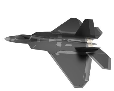 F22 beyaz arkaplanda izole edildi. 3d görüntüleme - illüstrasyon