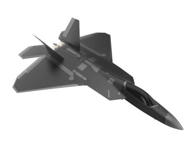 F22 beyaz arkaplanda izole edildi. 3d görüntüleme - illüstrasyon