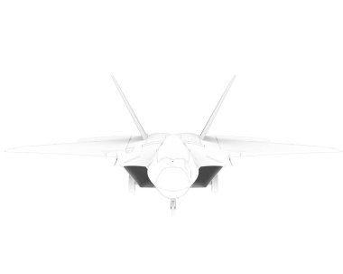 F22 beyaz arkaplanda izole edildi. 3d görüntüleme - illüstrasyon