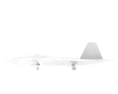 F22 beyaz arkaplanda izole edildi. 3d görüntüleme - illüstrasyon