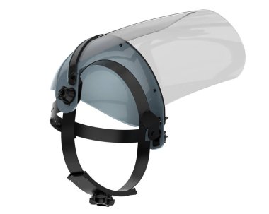 Yüz Maskesi arka planda izole edildi. 3B görüntüleme - illüstrasyon 