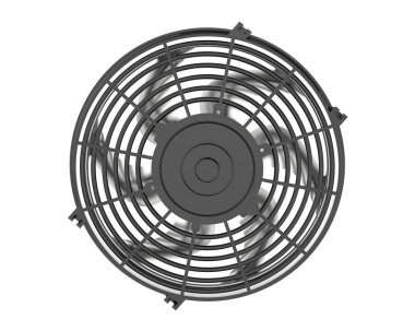 Beyaz arkaplanda yalıtılmış bir fan. 3d görüntüleme - illüstrasyon