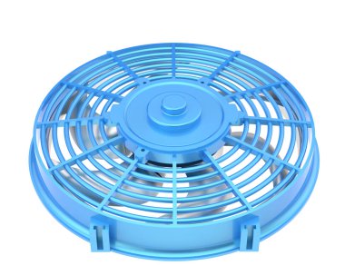 Beyaz arkaplanda yalıtılmış bir fan. 3d görüntüleme - illüstrasyon
