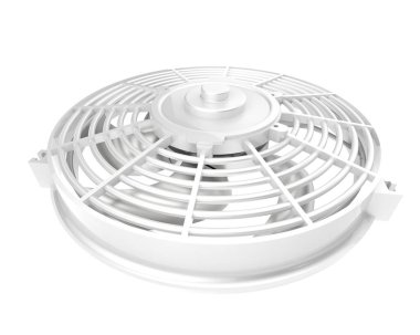 Beyaz arkaplanda yalıtılmış bir fan. 3d görüntüleme - illüstrasyon