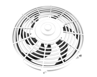 Beyaz arkaplanda yalıtılmış bir fan. 3d görüntüleme - illüstrasyon