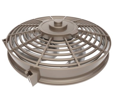 Beyaz arkaplanda yalıtılmış bir fan. 3d görüntüleme - illüstrasyon