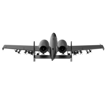 Jet uçağı beyaz arka planda izole edildi. 3d görüntüleme - illüstrasyon
